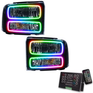 Ford F-350 Headlight Assembly - ORACLE Lighting - SMD Pre-Assembled + ColorSHIFT 2.0 - Black - `05-`07 Ford F-350 Headlight Assembly - ORACLE Lighting - SMD Pre-Assembled + ColorSHIFT 2.0 - Black - `05-`07